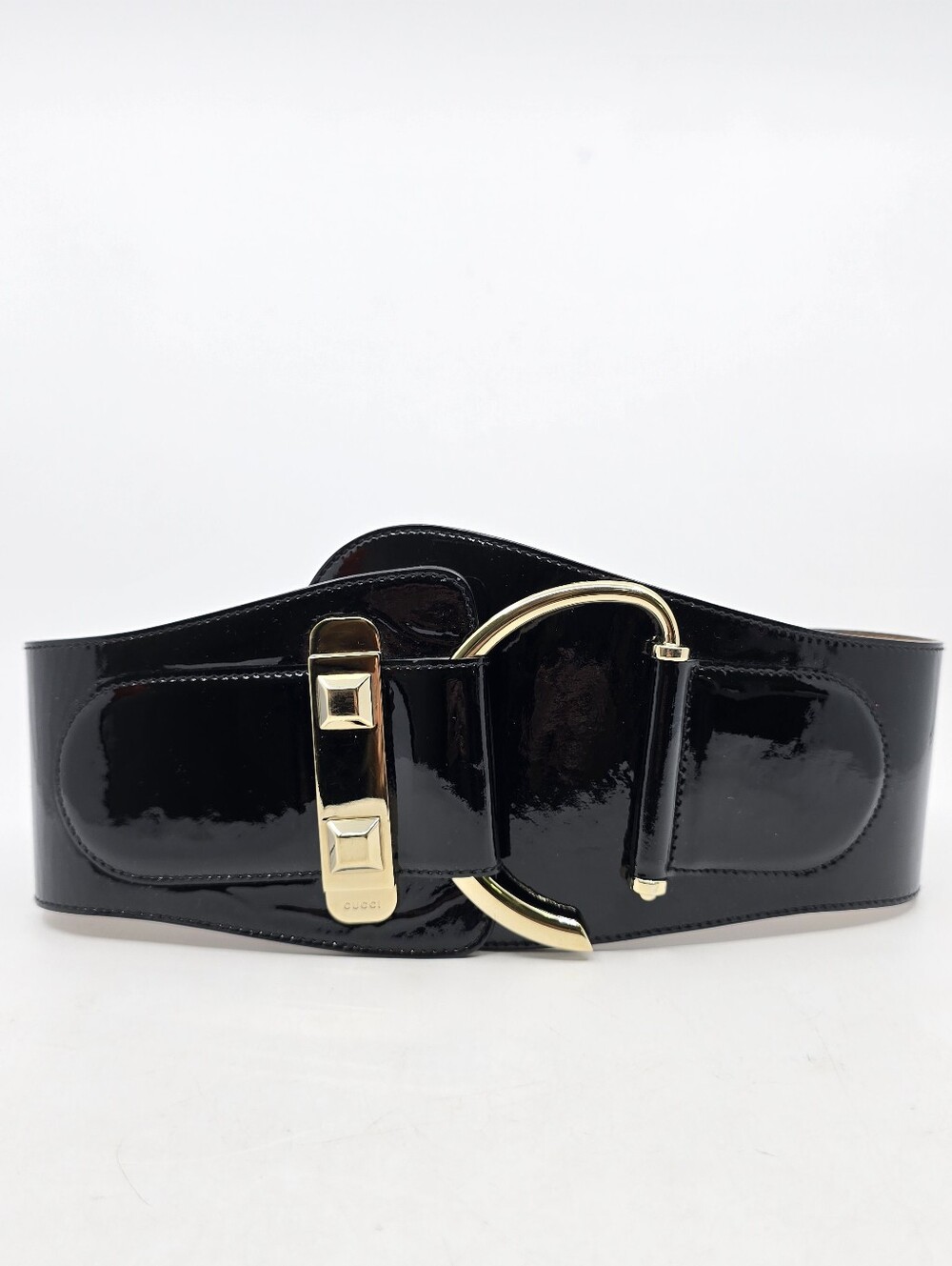 Gucci Vintage Oversized Wide Patent Leather Belt